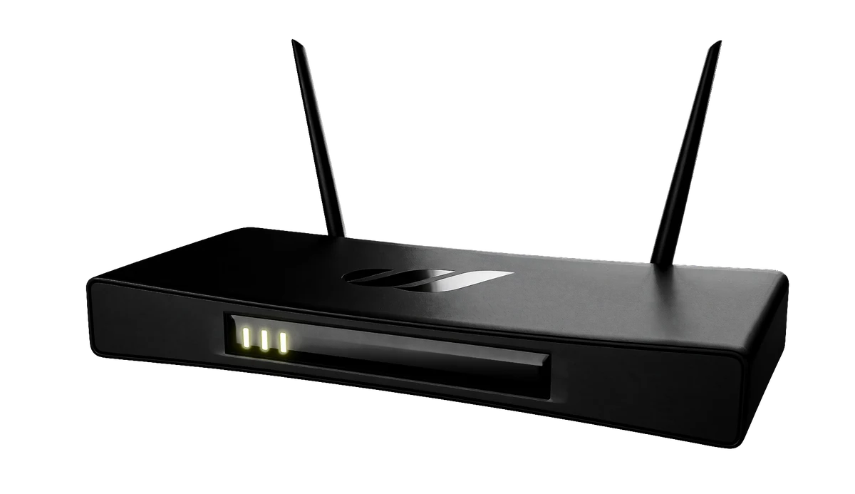 Frontier AirNode, schwarzes Gerät mit zwei Antennen