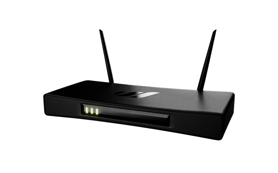 Frontier AirNode – schwarzes Gerät mit zwei Antennen